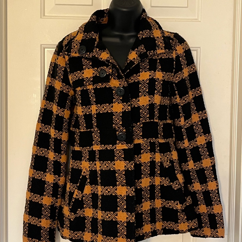 orange & black coat